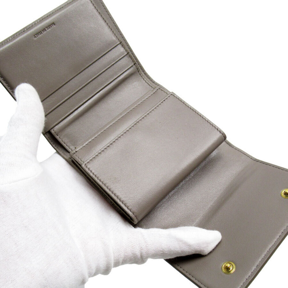 Celine tri greige wallet gold leather fold - Picture 4 of 5